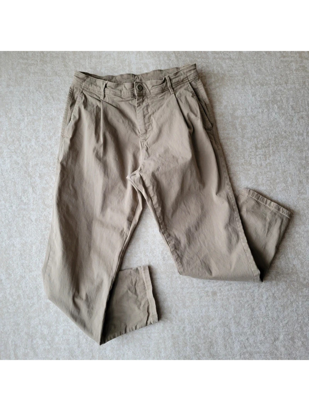 Zara Premium Pleated Chinos Pants Sz 30 Womens Khaki Classic Cut Mid Rise - Picture 5 of 16